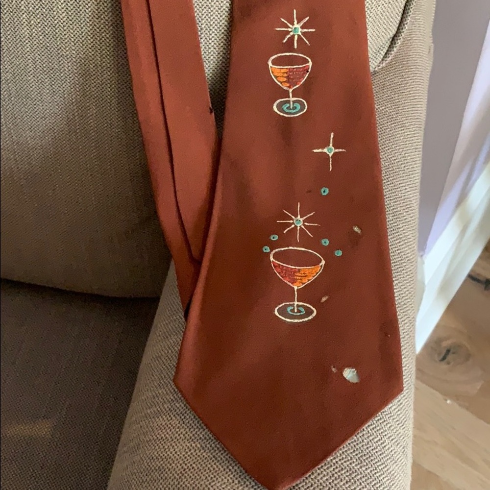 Vintage Silk Tie-Cocktail Glasses
